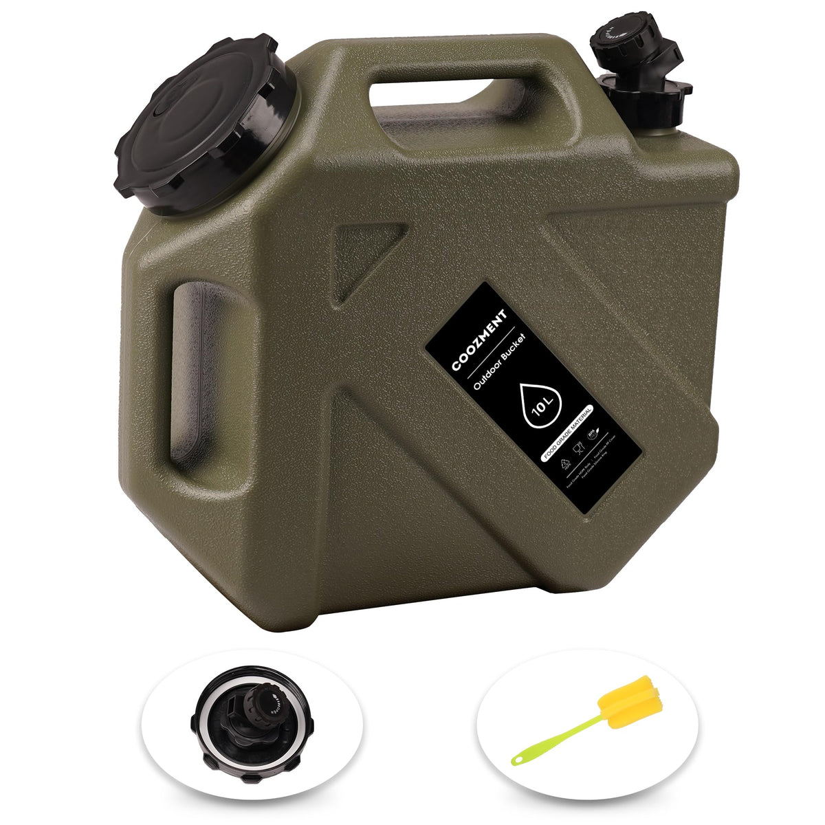 COOZMENT water jug with wide spout for easy filling and cleaning.