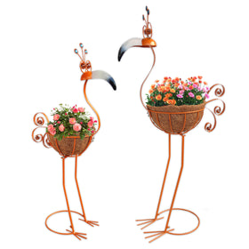 COOZZYHOUR large toucan planter with basket enhances outdoor charm