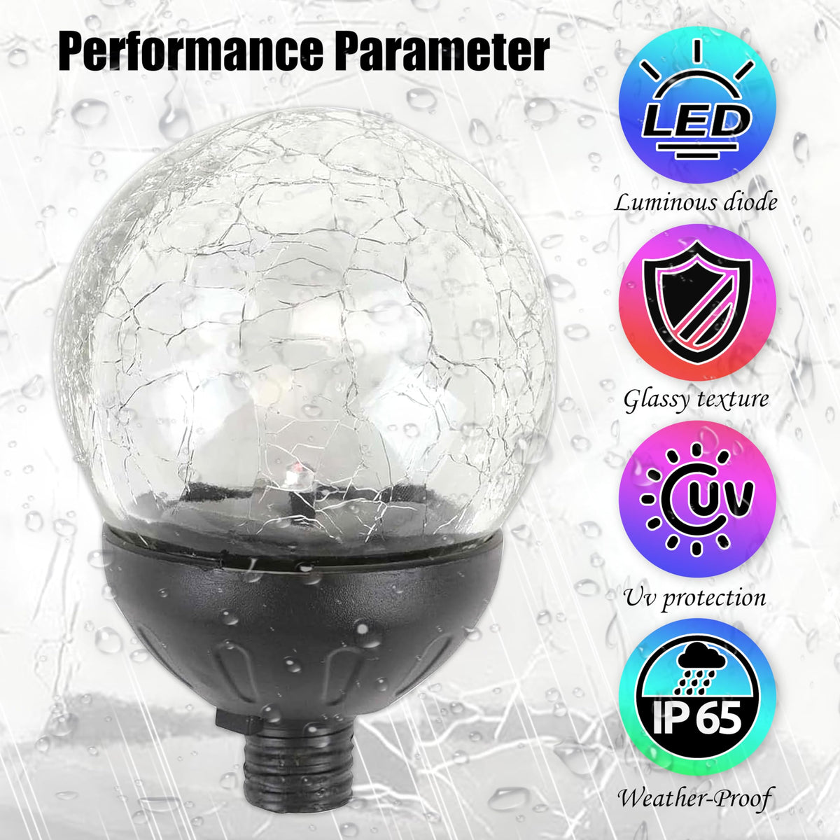 COOZZYHOUR weather-resistant IP44 glass ball for outdoor use