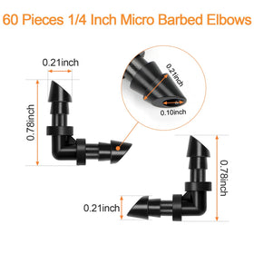 Copadri 1/4-inch barbed elbow ensures secure, leak-free tubing fittings.