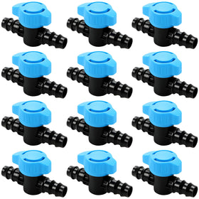 Copadri 12-pack drip valves close-up demonstrates UV-resistant durability.