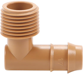 Copadri 12-piece MPT to barb elbow adapters for drip irrigation setups.