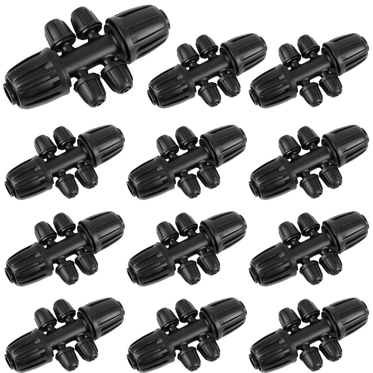Copadri 12pc reducing tee connector for 1/2 to 1/4 inch drip tubing, ideal for precise distribution