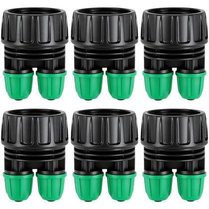 Copadri 6-pack adapters connect 3/4 FHT to 1/4 drip tubing for outdoor taps.