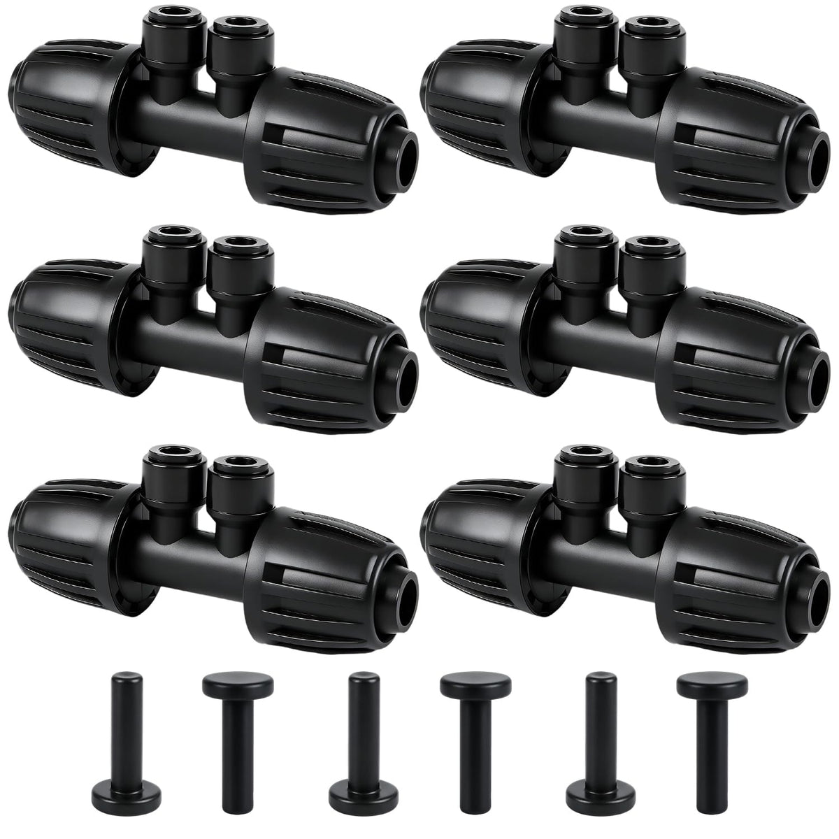 Copadri barbed tee reducer connects 1/2 inch to 1/4 inch tubing for efficient irrigation.