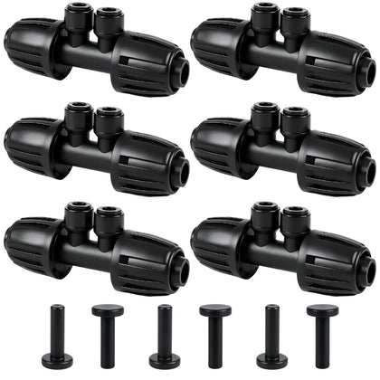 Copadri barbed tee reducer connects 1/2 inch to 1/4 inch tubing for efficient irrigation.