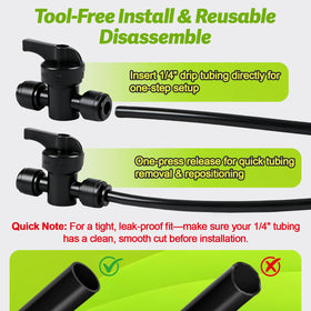 Copadri drip irrigation system setup illustrating versatile layout options for beds and patios.