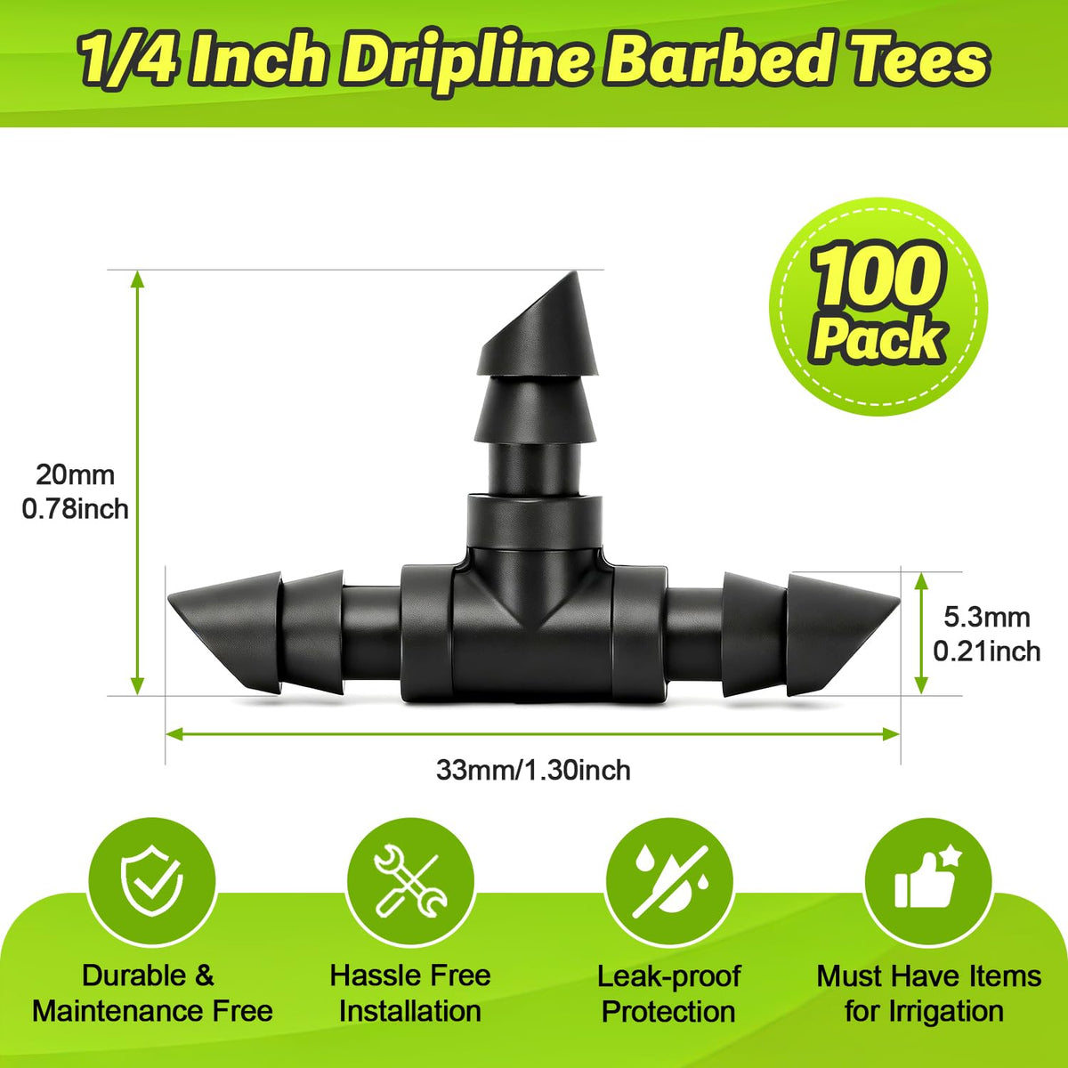 Copadri drip irrigation tee assembly showing three-way compatibility.