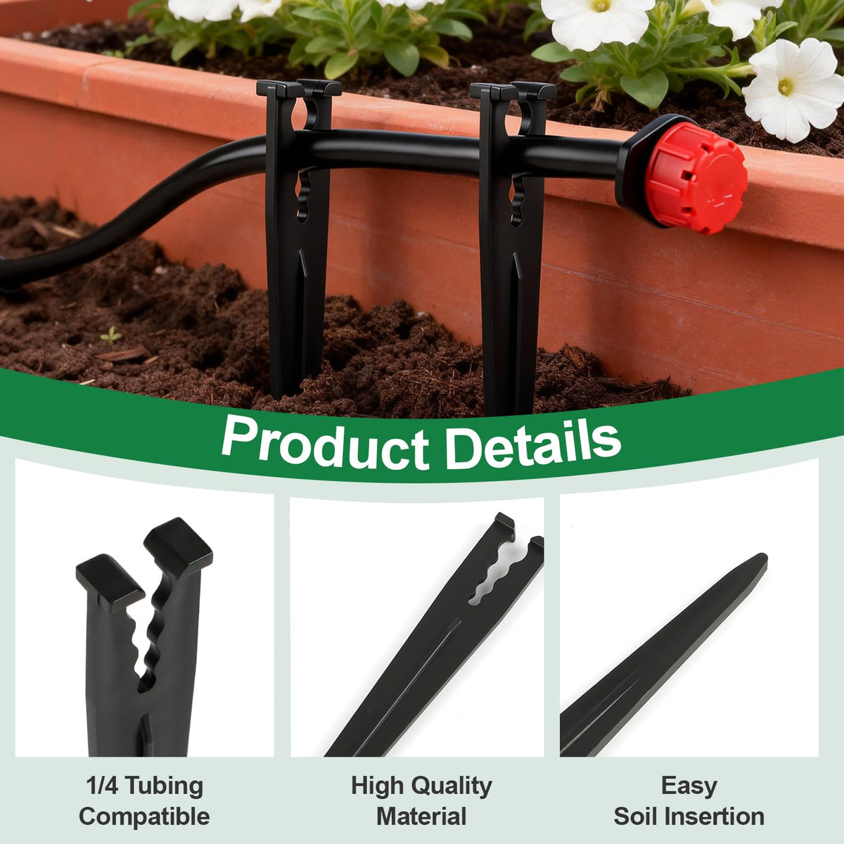 Copadri durable plastic stake designed for reliable irrigation in garden.