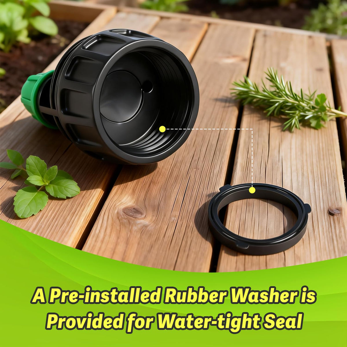 Gasket-ready Copadri connectors enable quick, tight drip irrigation installations.