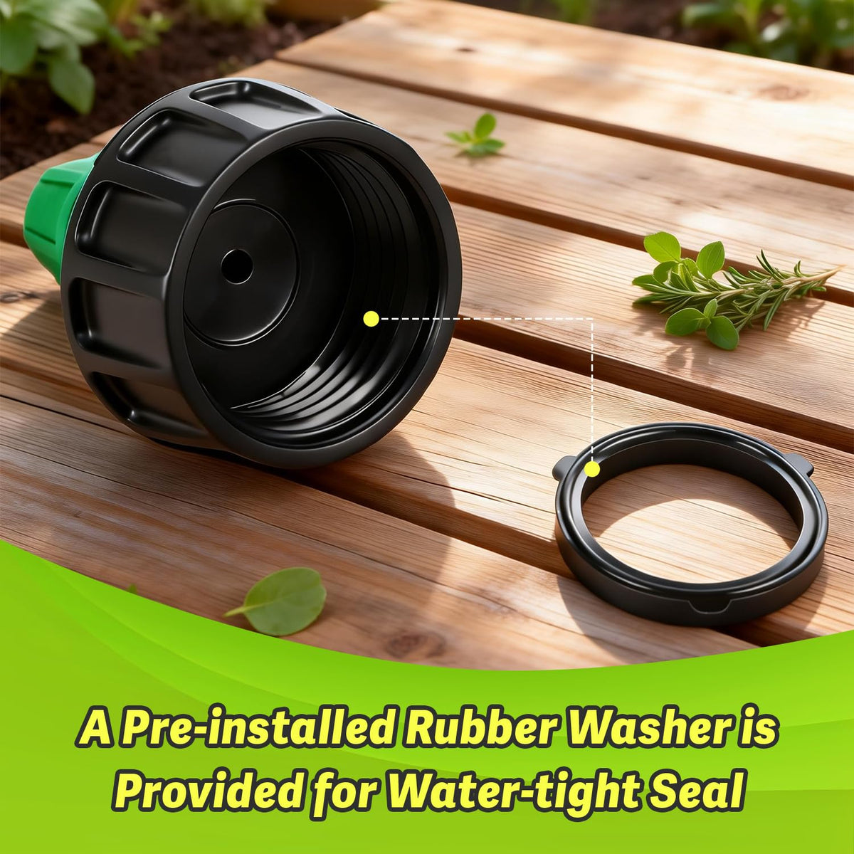 Copadri garden-faucet-to-tubing-assembly enables versatile watering layouts for beds and containers.