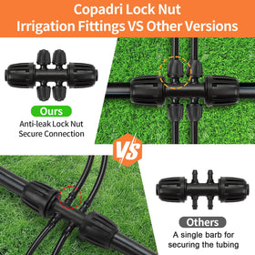 Copadri half-inch plug valve helps control flow at garden drip lines.