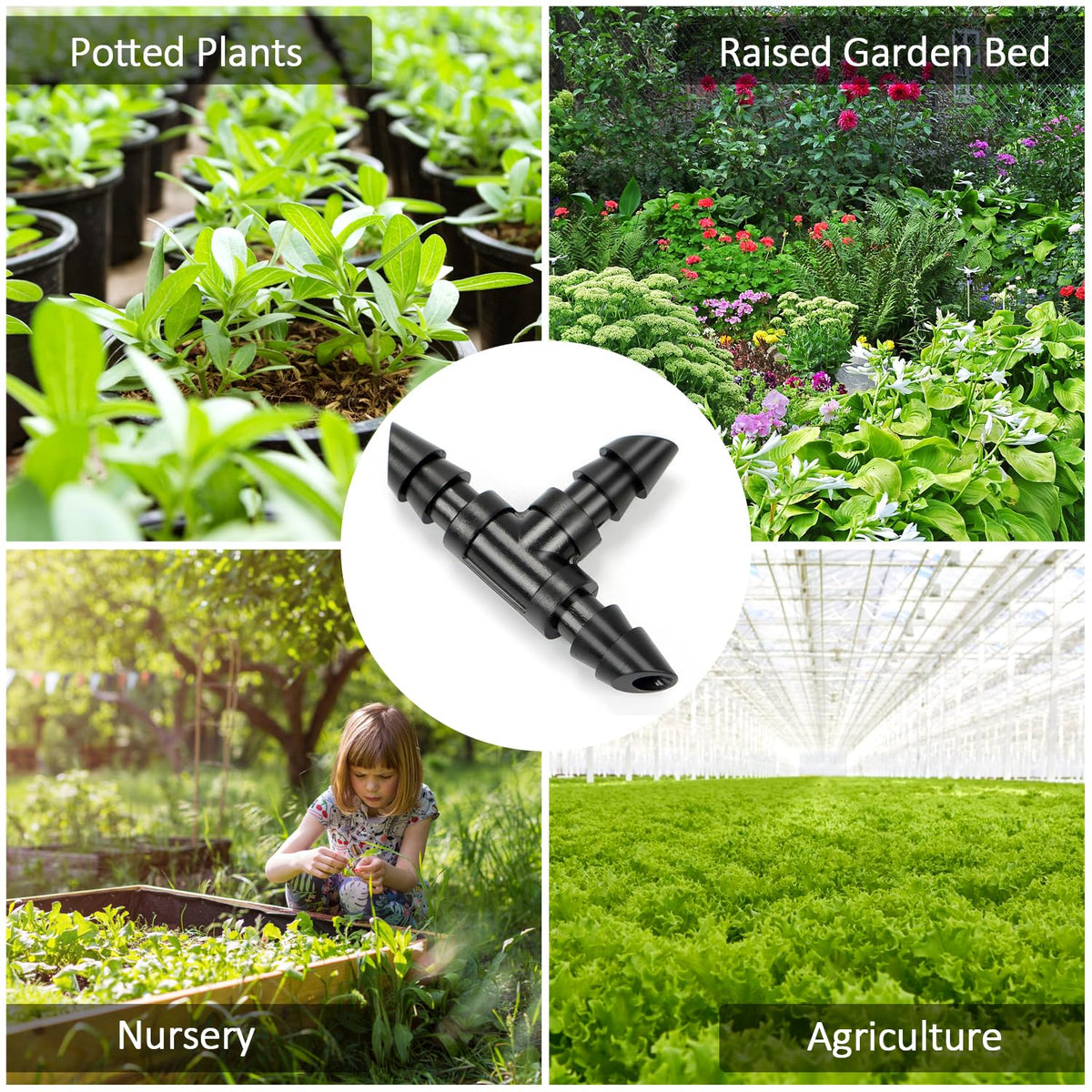 Copadri quarter-inch drip-tee supports 1/4 tubing systems