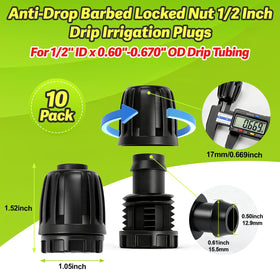 Copadri locked end cap on 1/2 inch tubing for leak prevention