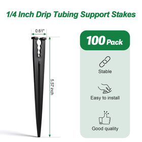 Copadri stake anchors 1/4-inch tubing for stable irrigation lines.