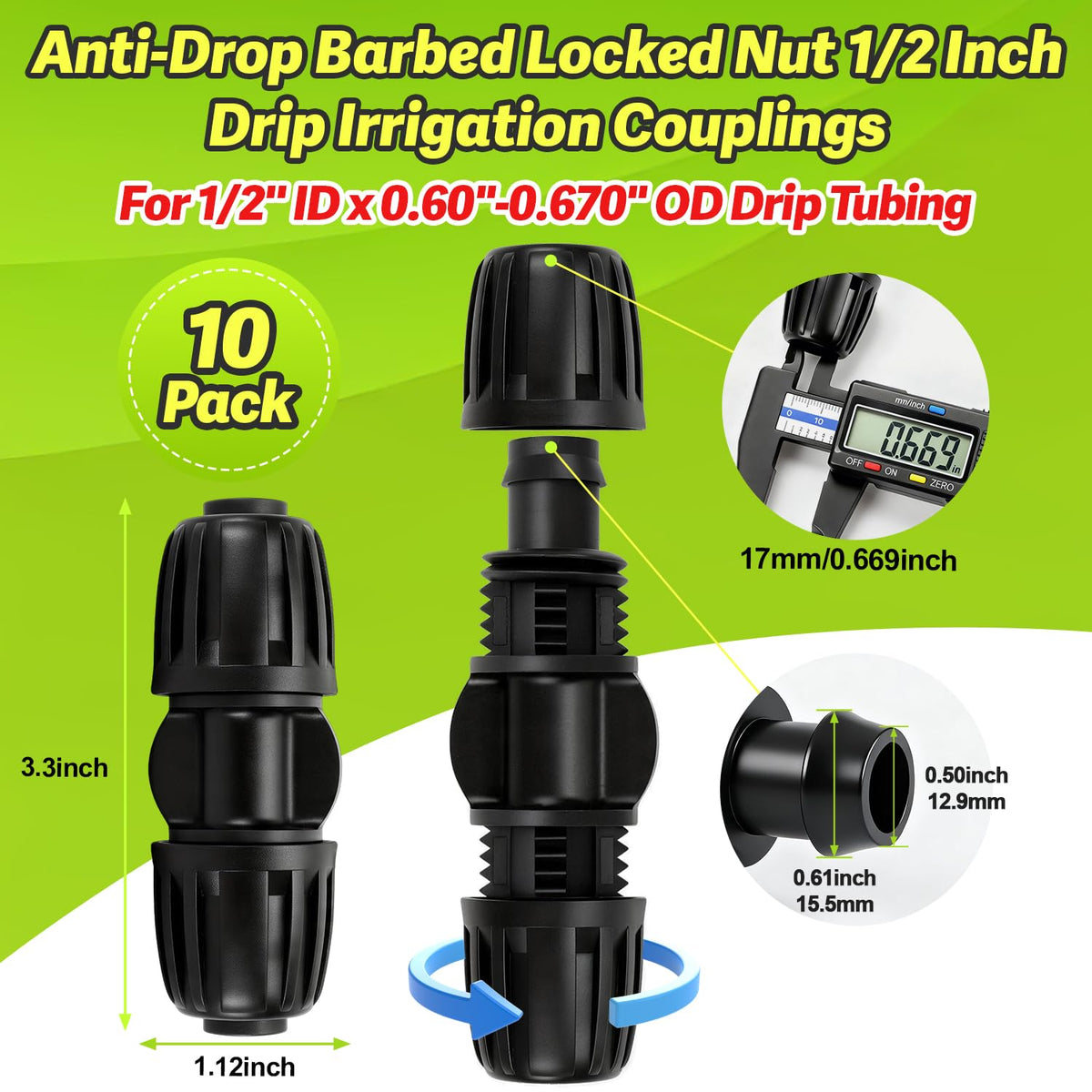 Copadri barbed connector with twist lock promotes quick, secure installations