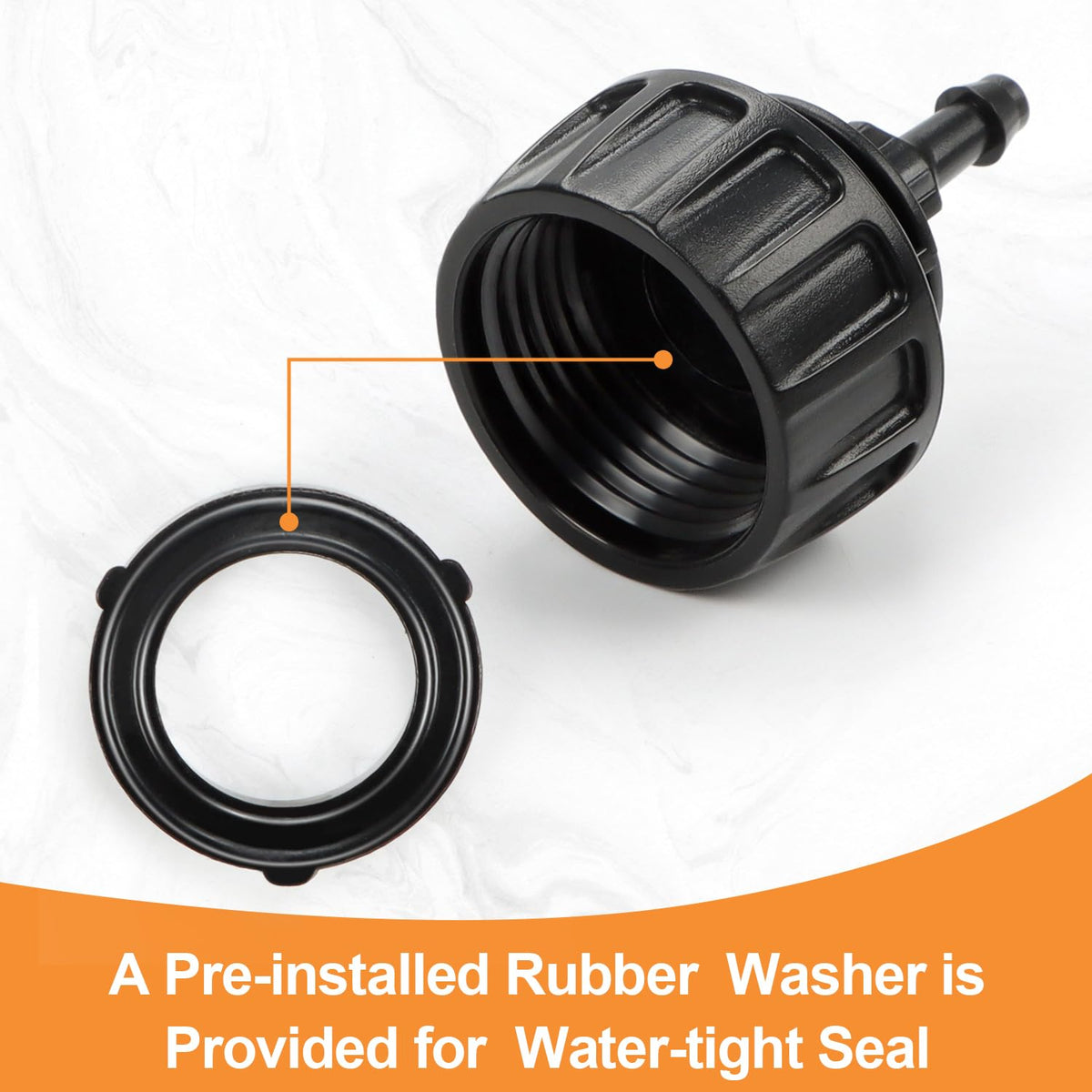 Copadri 1/4 in tubing connected to 3/4 in faucet for drip system