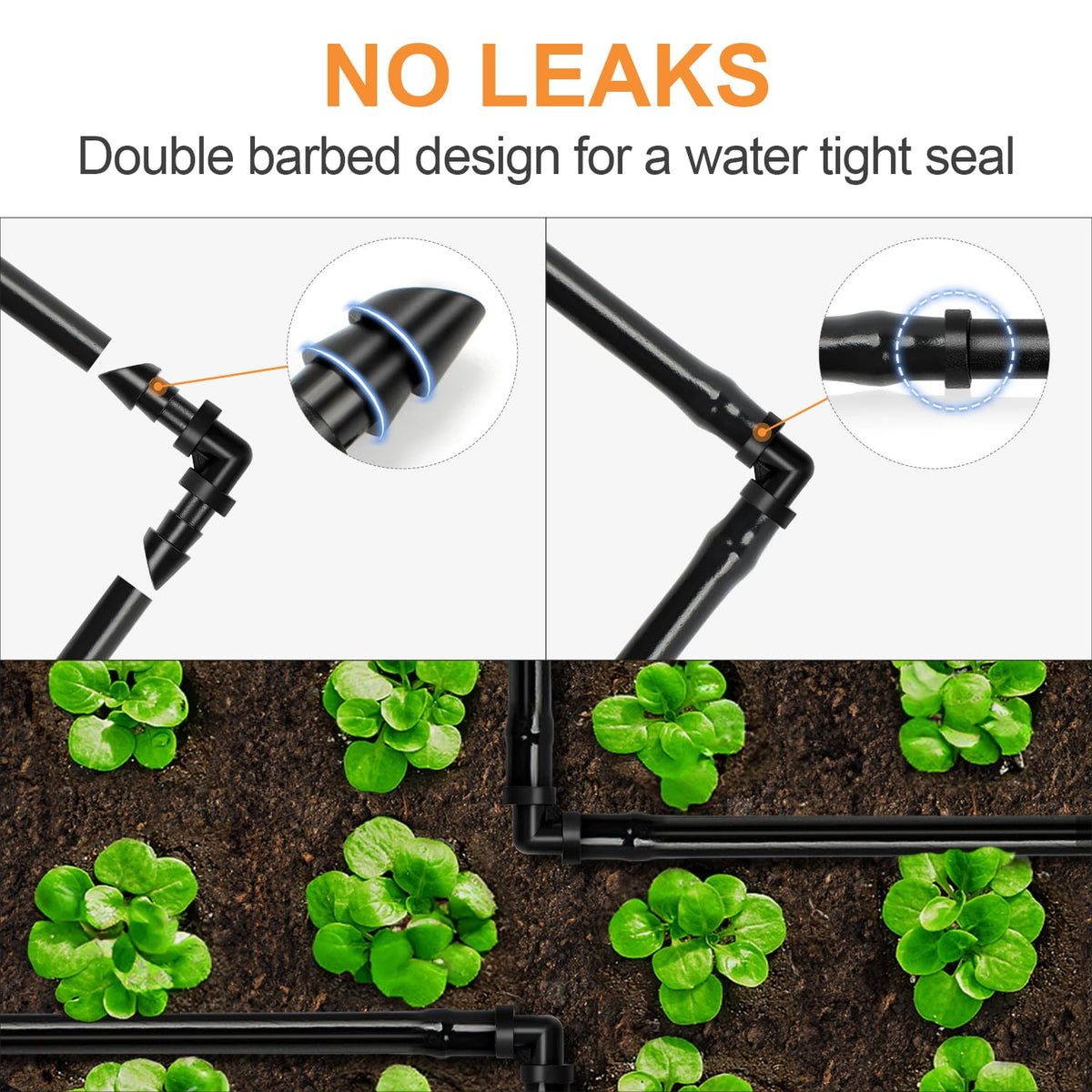 Copadri UV-resistant elbow for long outdoor life in drip systems.
