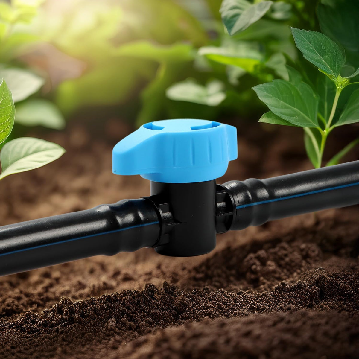 Copadri wide application image for raised beds, lawns, patios demonstrates flexible watering.