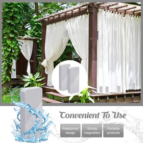 Copkim magnetic weights resist gusts on patio curtains.