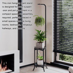 COPREE two-tier hanging plant stand discs provide secure support for heavier pots.