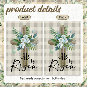 CoquetteBow012 Double-sided watercolor Easter flag graphics for versatile yard decor.