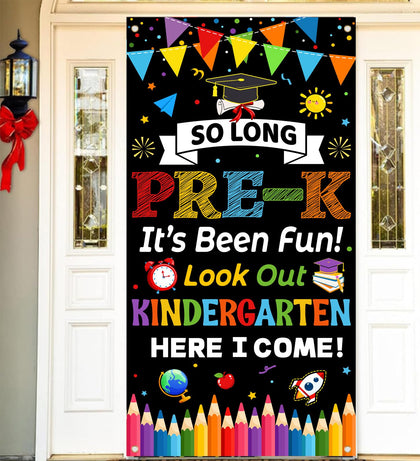 CoquetteBow012 Look Out Kindergarten Here I Come banner for doorway decor and photo moments