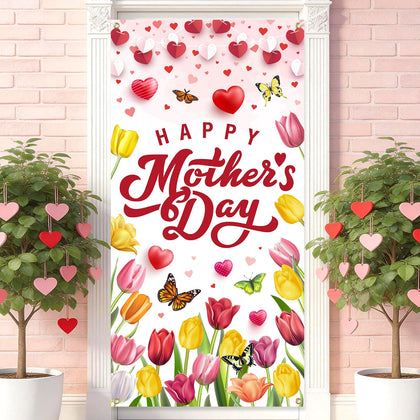 CoquetteBow012 Mother's Day banner featuring flowers and butterflies for a festive entrance display.