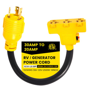 CORDMITPRO 30A to 110V adapter cord for versatile outdoor power