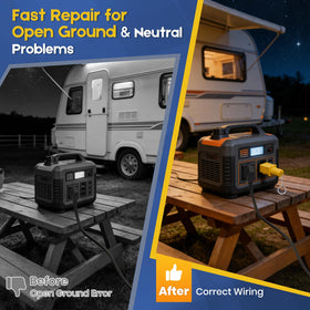 CORDMITPRO NEMA 5-15P 120V 15A plug provides reliable neutral-ground bond for RV protection.