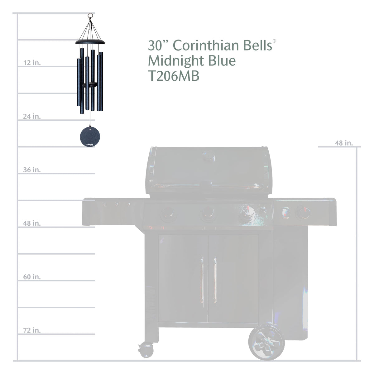 Corinthian Bells chime shown outdoors on a patio
