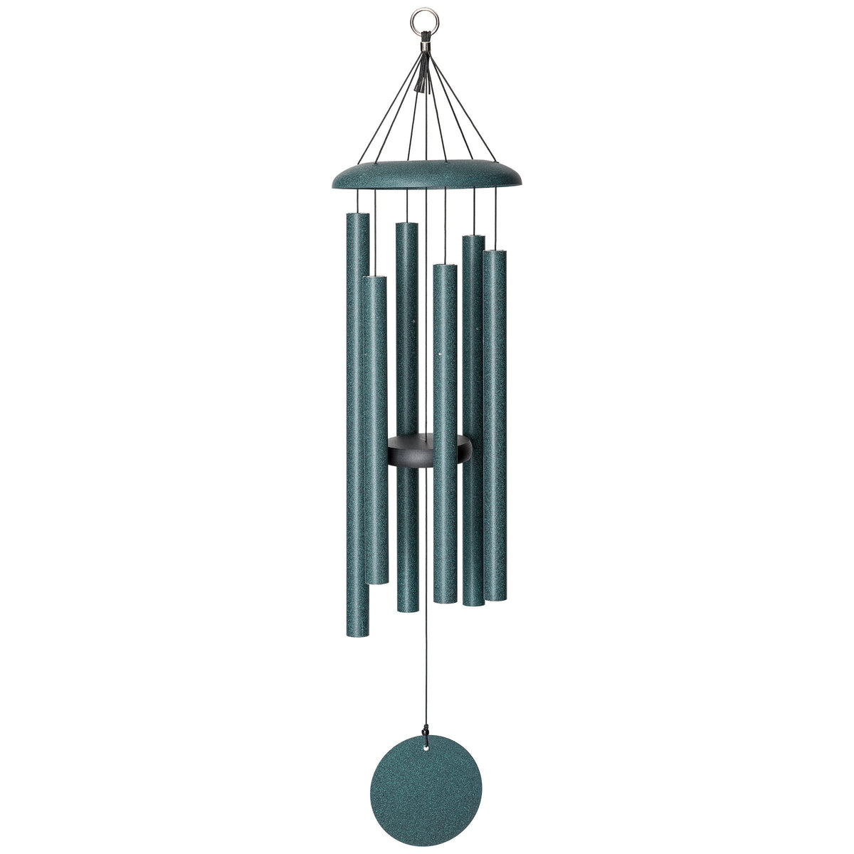 Corinthian Bells 36-inch green wind chime for outdoor garden ambience and relaxing sound