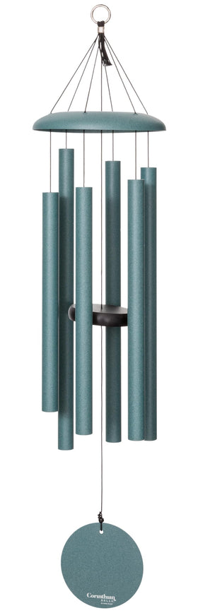Corinthian Bells 36-inch Patina Green wind chime for serene garden ambiance
