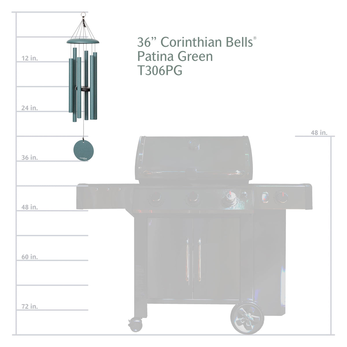 Corinthian Bells 36-inch Ruby Splash chime adds vibrant focal point