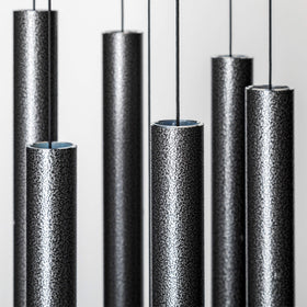 Corinthian Bells 44in chime pipes deliver clear, resonant tones.