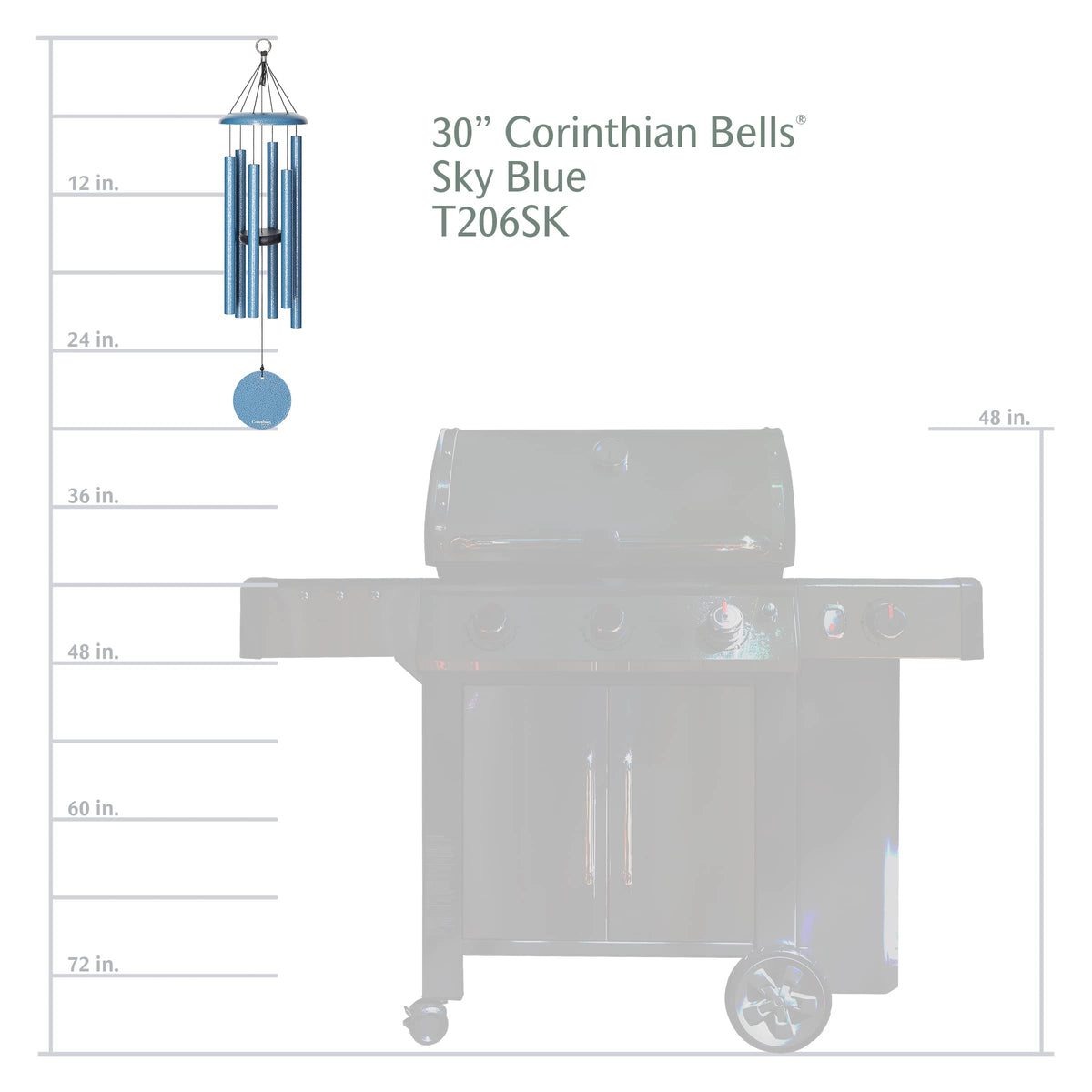 Corinthian Bells duet with T516 wind chime to create layered outdoor music.