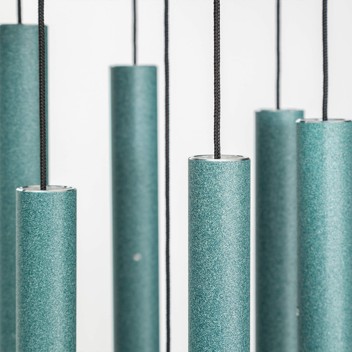 Patina green Corinthian Bells front view shows durable aluminum construction