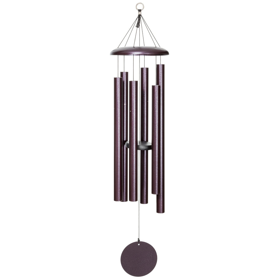 Corinthian Bells Plum wind chime for outdoor decor and soothing garden sounds.