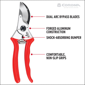 Corona BP6250 non-slip red grips ensure secure comfort while pruning