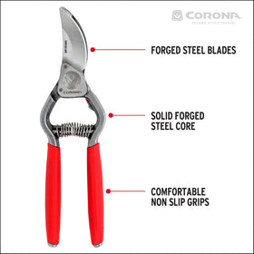 Corona ClassicCUT ergonomic handle provides secure grip during extended pruning.