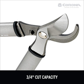 Corona pruner in tight spaces demonstrates precise control.