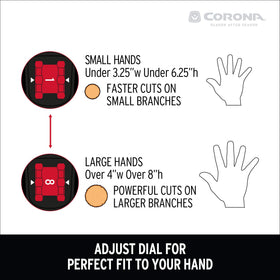 Corona Clipper ComfortGEL grips reduce fatigue during pruning.
