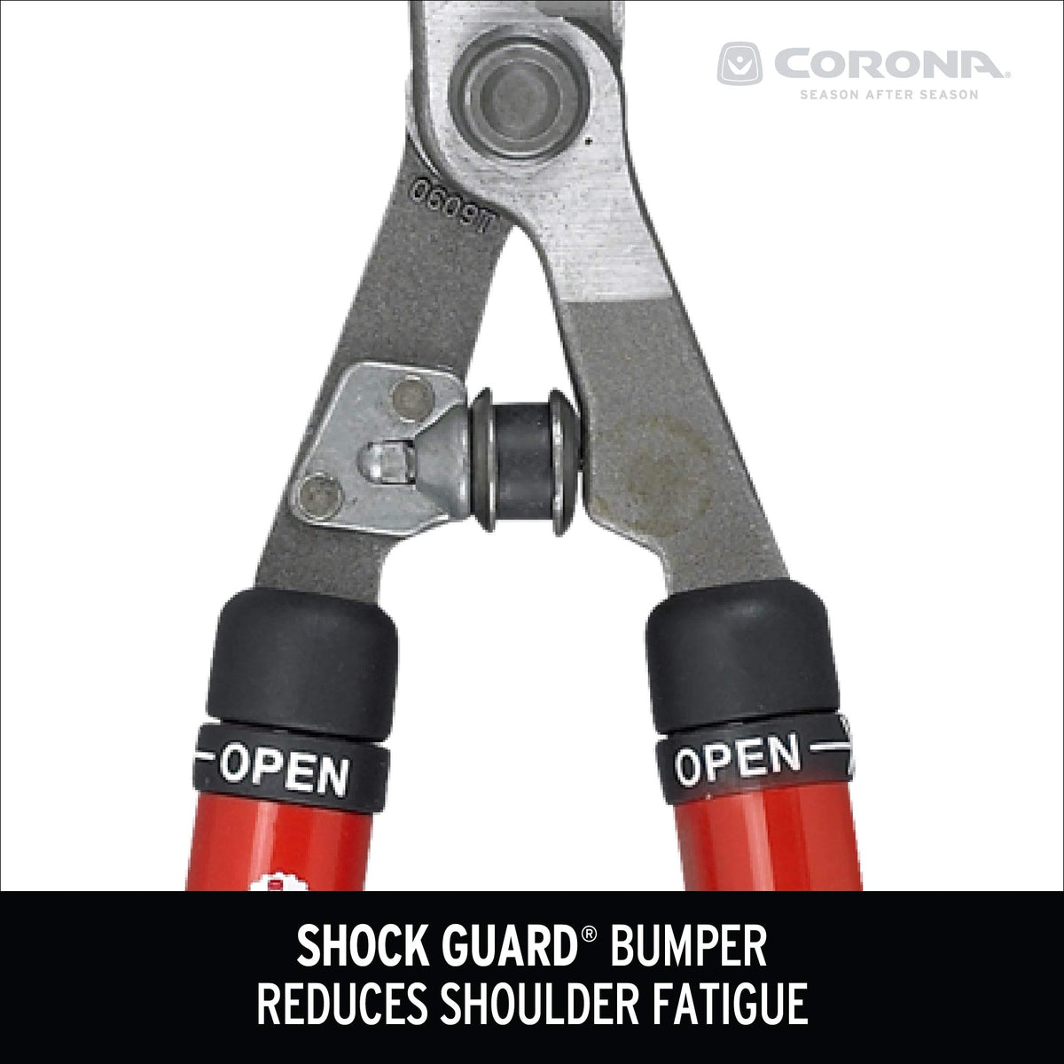 Pivot bolt on Corona HS 3950 delivers smooth cutting action.