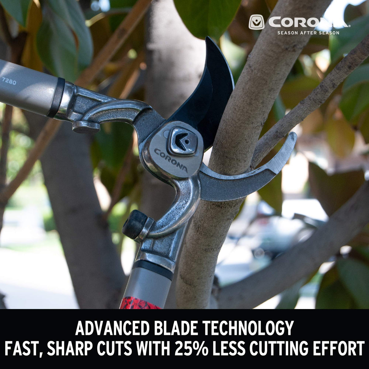 Corona MAXFORGED ProCUT lopper cutting a 2-inch branch