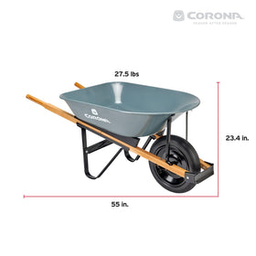 Corona Tools 15-inch flat-free tire provides smooth all-terrain movement.