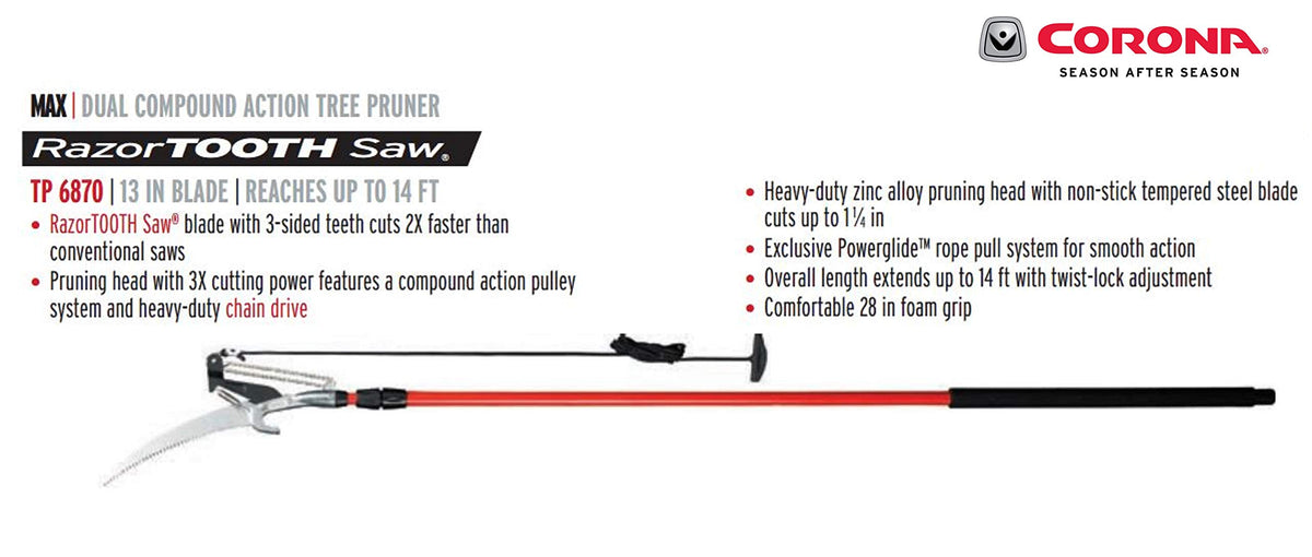 Corona TP 6870 MAX foam grip handle enhances comfort during long sessions