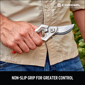 Corona XSeries Pro Bypass Pruner ergonomic grip supports long pruning sessions.