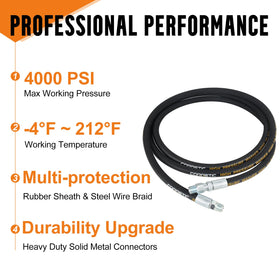Corretic stainless steel 3/8-in male NPT ends ensure secure connections