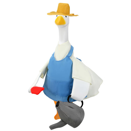 Cosblank Gardener Goose Outfit front view showcases vibrant multicolor fabric for a charming garden centerpiece.