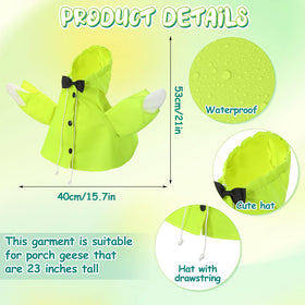 Cosblank goose clothes raincoat closeup highlights vibrant fluorescent yellow fabric.